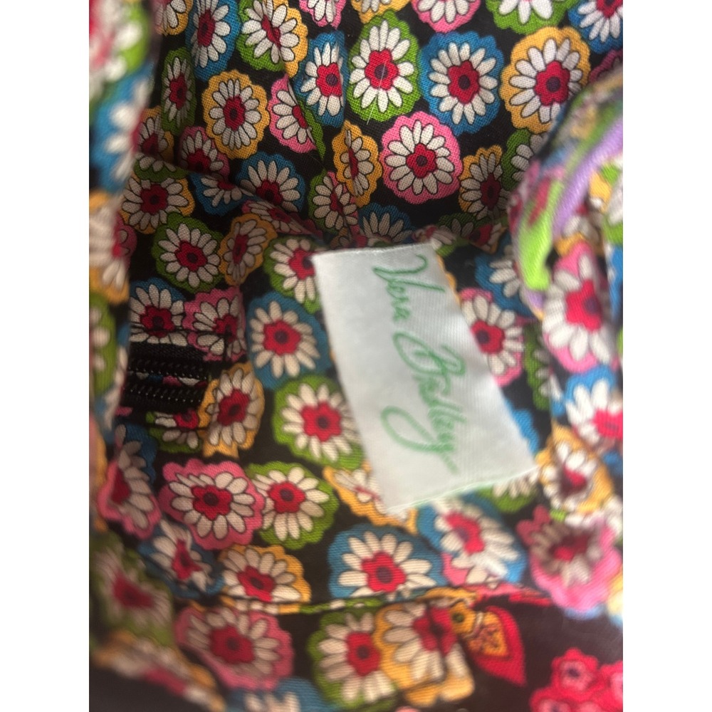 Vera Bradley Quilted Paisley Shoulder Bag Black Pink Floral Toggle Closure#478 - Picture 4 of 10